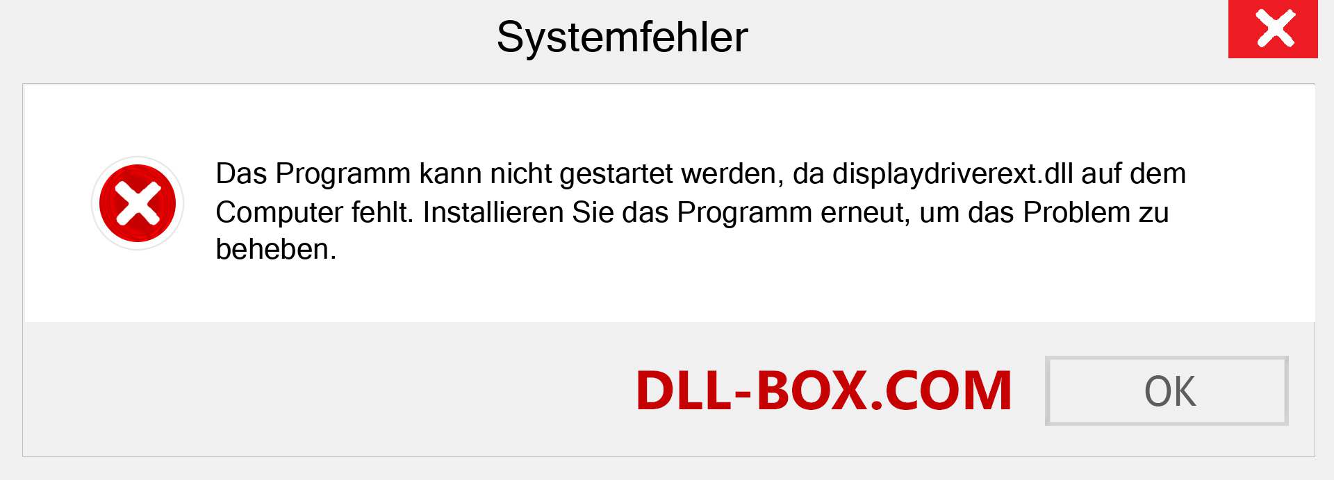 displaydriverext.dll-Datei fehlt?. Download für Windows 7, 8, 10 - Fix displaydriverext dll Missing Error unter Windows, Fotos, Bildern