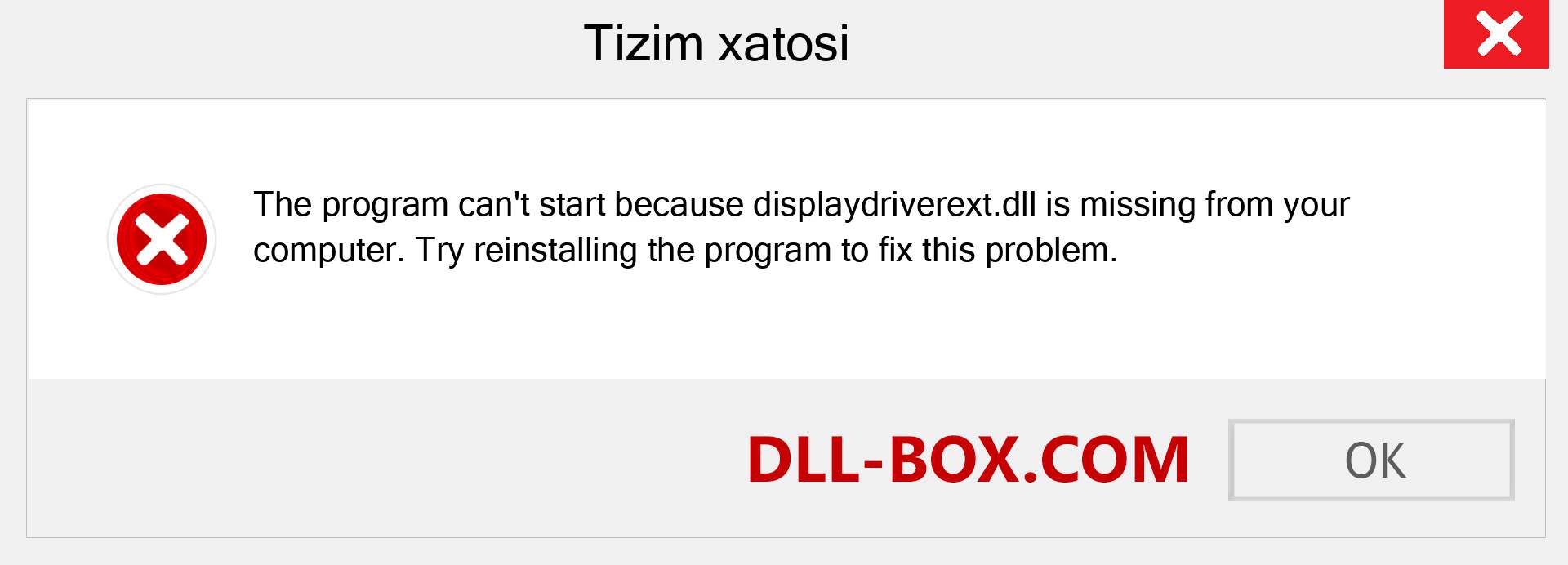 displaydriverext.dll fayli yo'qolganmi?. Windows 7, 8, 10 uchun yuklab olish - Windowsda displaydriverext dll etishmayotgan xatoni tuzating, rasmlar, rasmlar